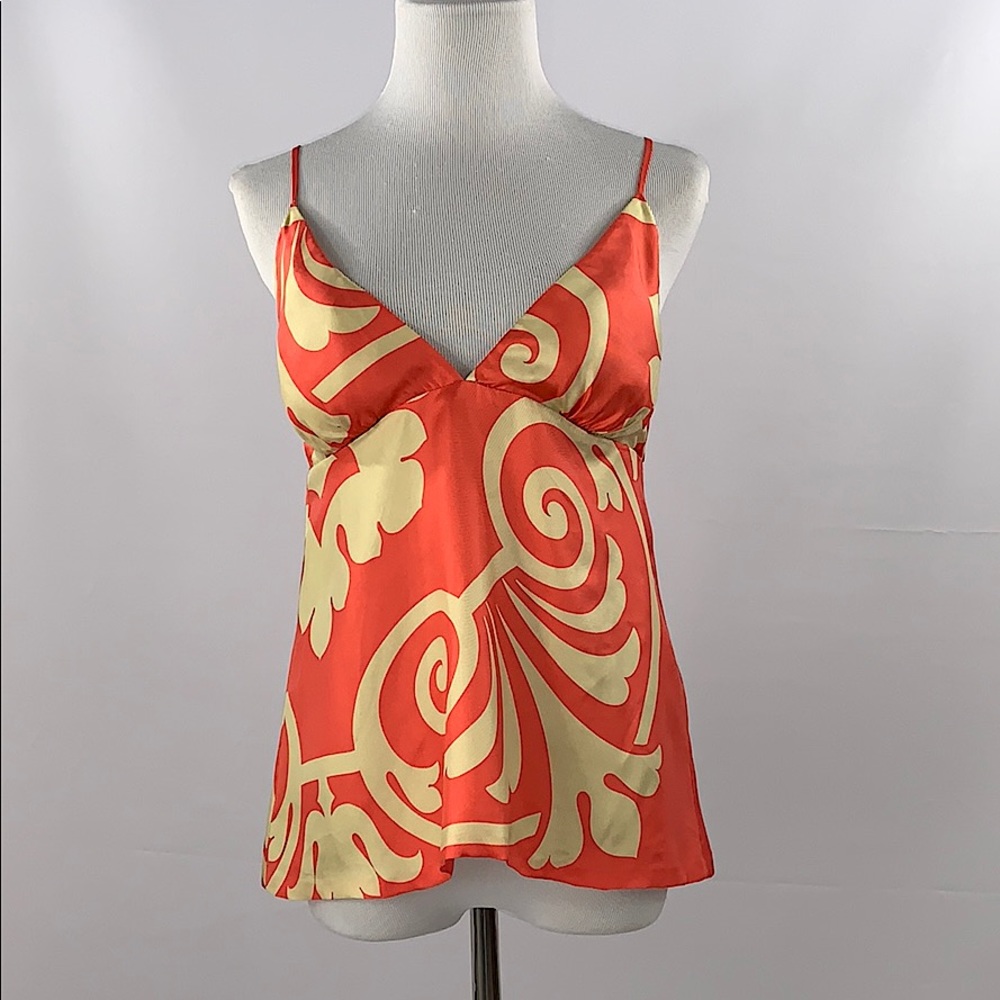 Tibi Multicolor Print 100% Silk Sleeveless Top 6